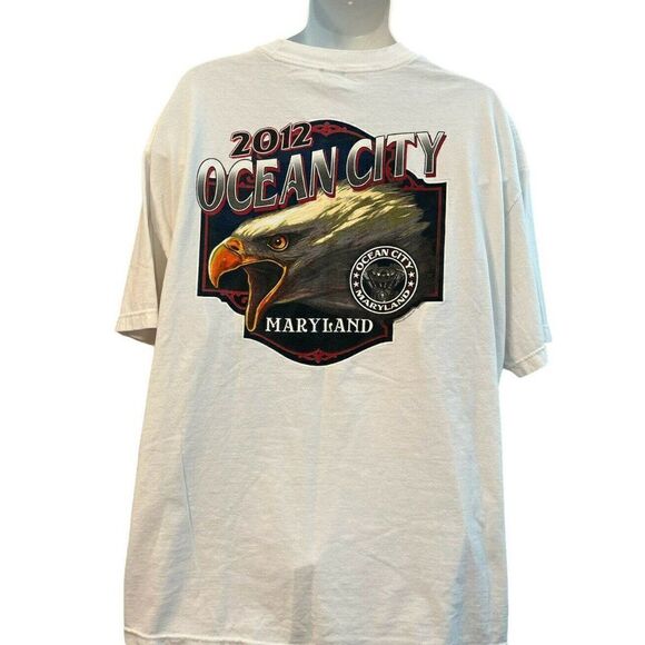 Men's XXL 2012 Ocean City Maryland Eagle Motorcycle Biker T Shirt Good Sports - Picture 3 of 4